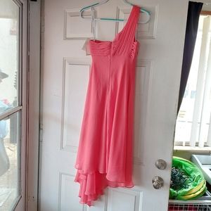 David's Bridal | Wedding | Bridesmaids | Prom Dress One Shoulder Size 4 Pink NWT